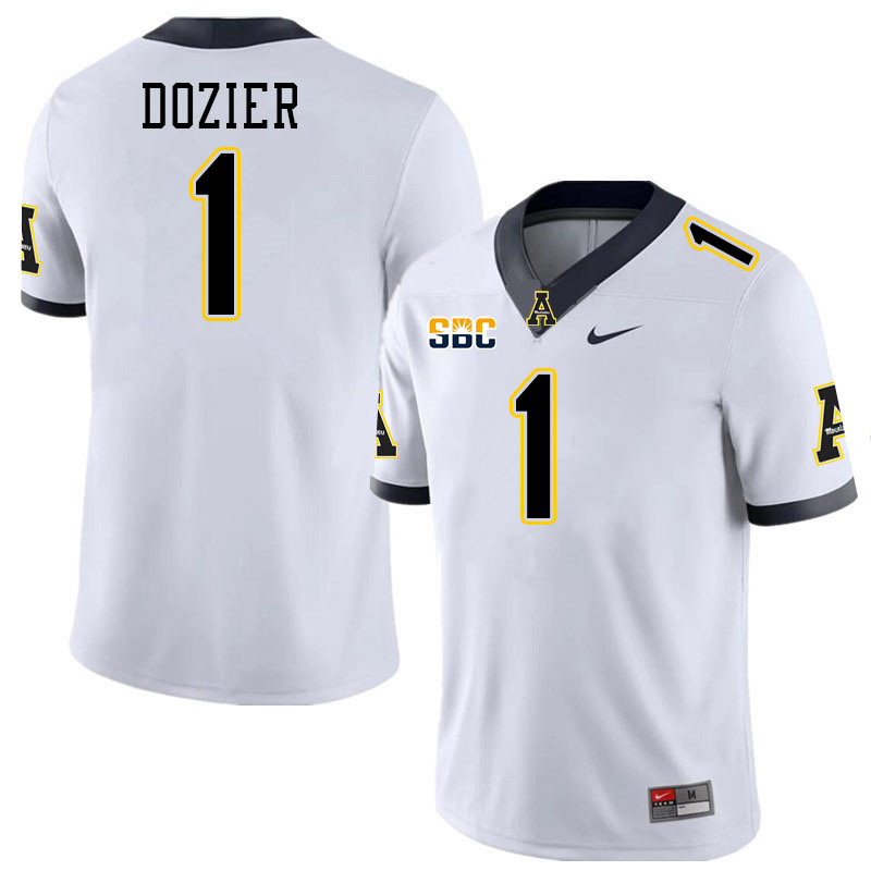 Appalachian State Mountaineers #1 Davion Dozier College Football Jerseys Stitched-White Appalachian State Mountaineers #1 Davion Dozier College Football Jerseys Stitched-White
